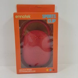 Sports clip Speaker red wireless with FM radio, MP3 player